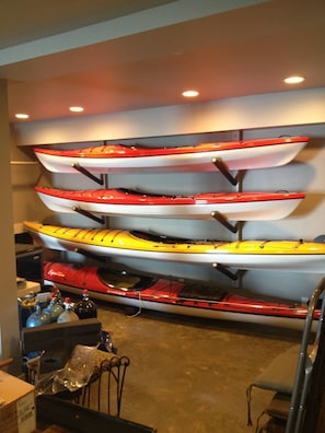 Main house: 4 fiberglass kayaks available for use, along with paddles & life jackets