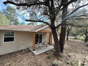 Side patio with access from king bedroom