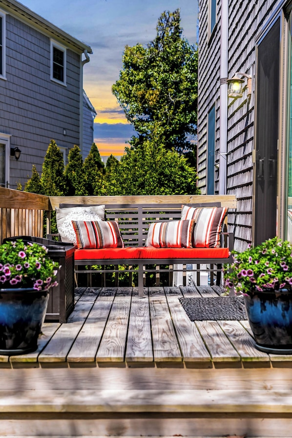 Escape to your private patio for a quiet moment