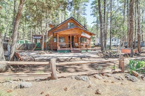 Property Exterior | 2-Story Cabin | Keyless Entry