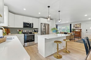 Enjoy our fully stocked kitchen with everything you need to cook like at home