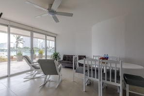 A stylish haven for today’s traveler! Relax on the spacious shared terrace and take in the stunning views of El Laguito. It’s the perfect spot to unwind and soak up the scenery