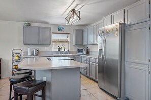 Kitchen with induction stove top