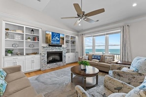 Top-Level Living Room with Deck Access