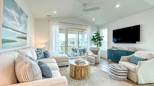 Living room with smart tv