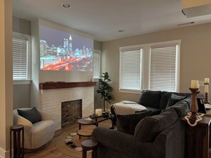 Living room with projector