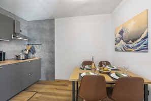 Kitchen and dining area