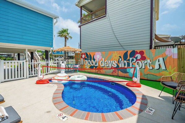 Your Port Aransas retreat awaits—private pool, big backyard, and good vibes only!