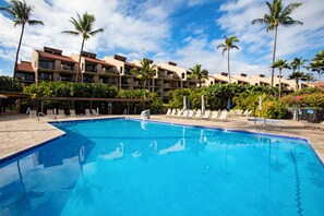 Refresh and have a dip in the large swimming pool!