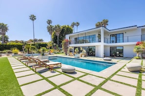 Pool Area with Sunloungers - perfect for hot summer days