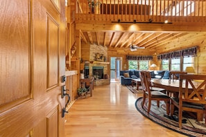 Dining area and living room
