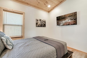 Upstairs bedroom 1 has a 45 inch smart TV