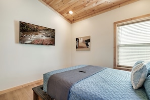 Upstairs bedroom 2 has a 45 inch smart TV