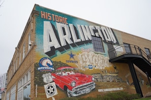 Immerse yourself in vibrant culture in downtown Arlington, TX.