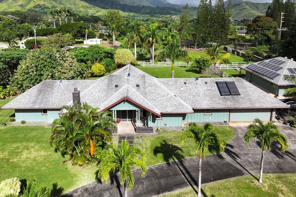 Breathtaking Drone Perspective of a Prestigious Island Sanctuary in Kaneohe