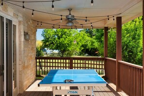 Challenge your friends and family to a ping-pong tournament on the breezy back patio!