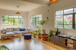 Spacious living room area.