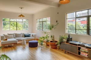 Spacious living room area.