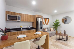 Fully equipped kitchen ready for your culinary creations.