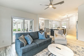 Living Room | Queen Sleeper Sofa | Central A/C & Heat | Free WiFi
