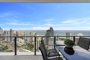 Glittering ocean view from the balcony