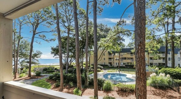 Your actual view.  <WOW> Enjoy the tranquility of Hilton Head Island.  Come make memories at this wonderfully updated 2 bedroom 2 bath villa.