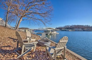 Lakeside relaxation at its finest. Imagine unwinding here with the sounds of the water.