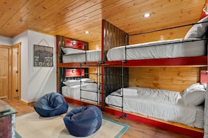The kids will go crazy for large spacious Queen bunks!