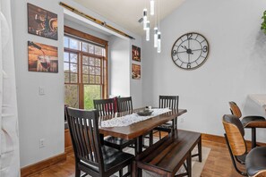 Make mealtime memories together at the dining table, seating 6