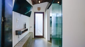 Entry with mounted television