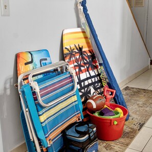 Indulge in the beach equipment provided