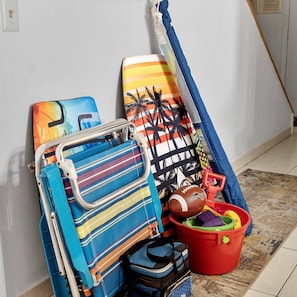 Indulge in the beach equipment provided