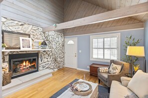 When the nights are cool, cozy up by the fire and enjoy the warmth.