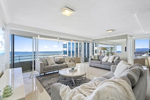 Experience luxury living while lounging around this elegant living room