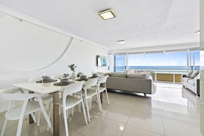 Share sumptuous meals with the family in this sophisticated dining area