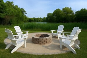 Right down from the deck is a new stone fireplace circle waiting for you!
