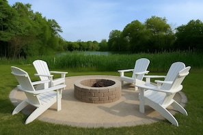 Right down from the deck is a new stone fireplace circle waiting for you!