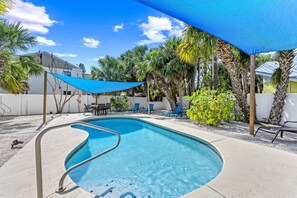 Semi private pool and patio area.