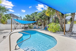 Semi private pool and patio area.