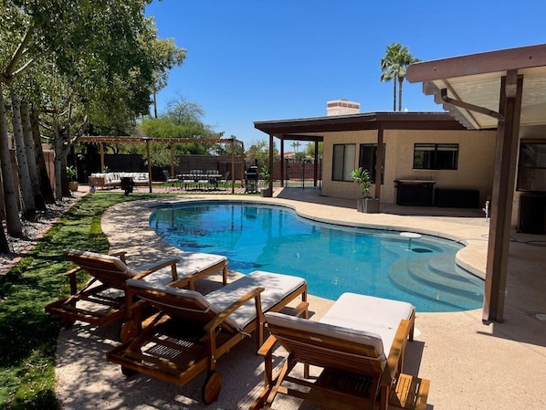 Private pool with optional heating invites you to come and stay awhile at GOLFSCAPES.