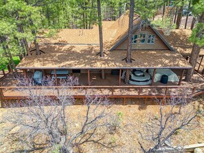 Plenty of seating on the back deck