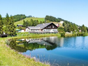 L'Eau, Banque, Réflexion, Lac, Chalet, Étang, Réservoir, Mélèze, Loch