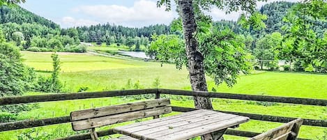 Meubles, Vert, Extérieur Banc, Bois, Paysage Naturel, Mobilier De Jardin, Été, Paysage, Banc, Prairie
