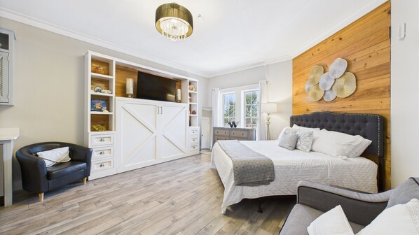 Stylish sleeping area furnished for 4 guests