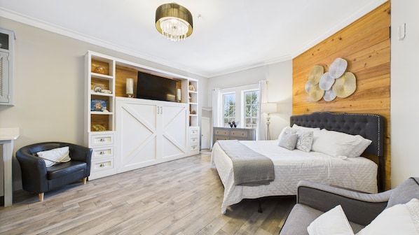 Stylish sleeping area furnished for 4 guests