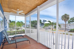 Loungers on porch
