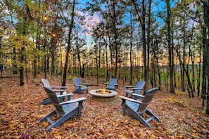 Cozy up by the outdoor fire pit