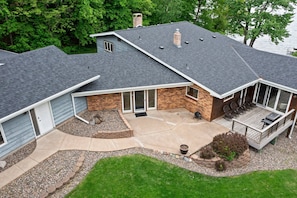 View of front door from above