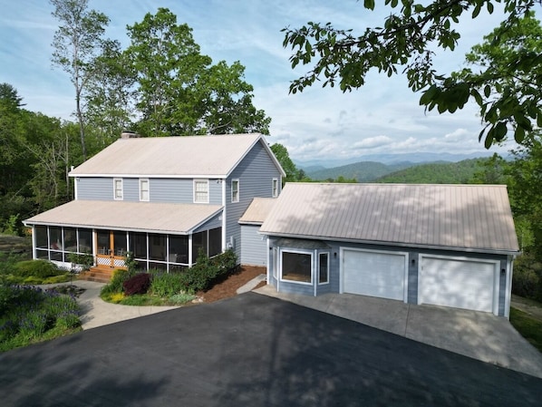 Large private home overlooking the Pisgah Mountain Range.