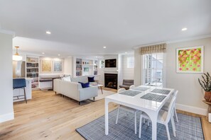 Dining area and living room.